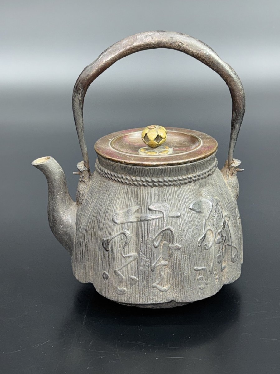 【江】釜師名人 龍文堂造 花地文鉄瓶 約15×16×19.5cm 古美術品(茶道具煎茶道具茶器薬缶湯沸)XZ2537 UTDBfngm OTDBsndn拍卖