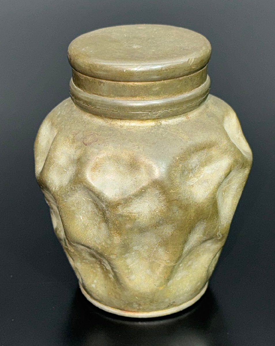【江】時代 錫製 茶心壺 直径約8cm×高さ11cm 古美術品(茶道具茶筒茶壺葉茶器茶入)XZ2480 CTrhdj NBvmcm拍卖