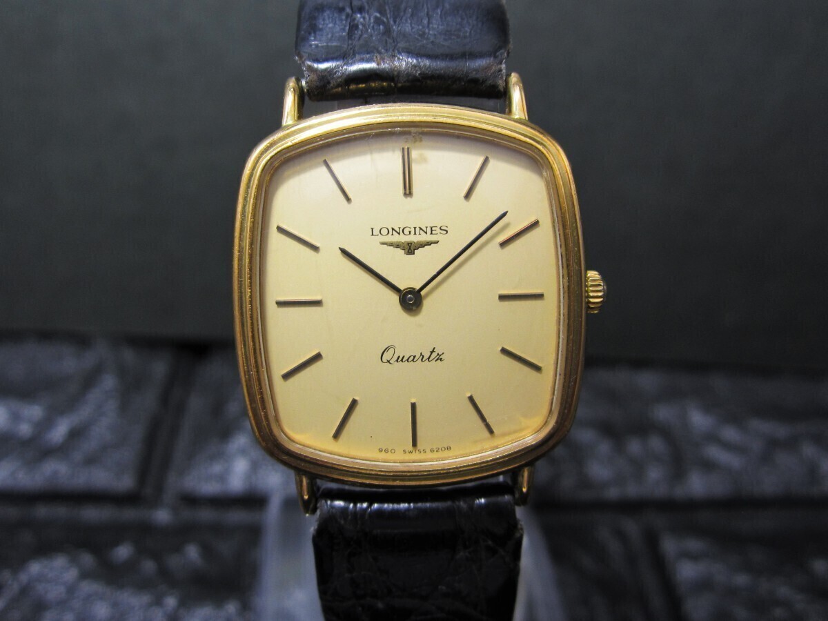 ロンジン純正尾錠装着 ロンジン 腕時計 ゴールド文字盤 LONGINES メンズ拍卖