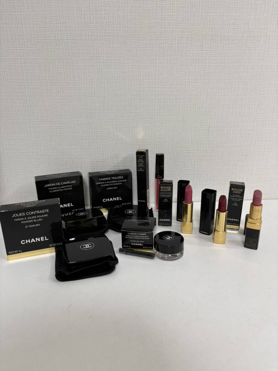 17. CHANEL シャネル リップ アイシャドウ 口紅など 化粧品まとめ ブランド化粧品まとめ売り 8点セット 現状品拍卖