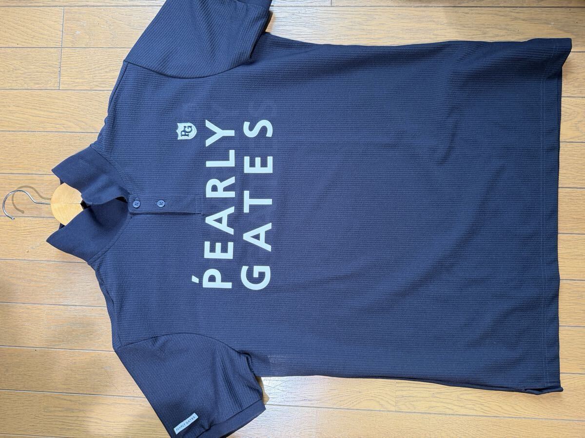 XLサイズ PEARLY GATES パーリーゲイツ ポロシャツ 半袖 ブランドロゴ 吸収速乾 GOLFゴルフウェアストレッチネイビー6サイズ極美品拍卖
