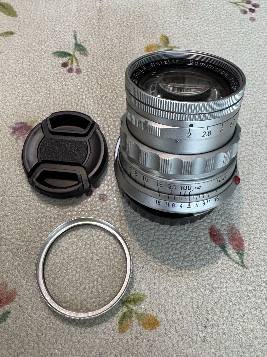 珍品 Leica Summicron 1:2/50 逆ローレット 最前期 ライカ ズミクロン 50mm F2 固定鏡胴拍卖
