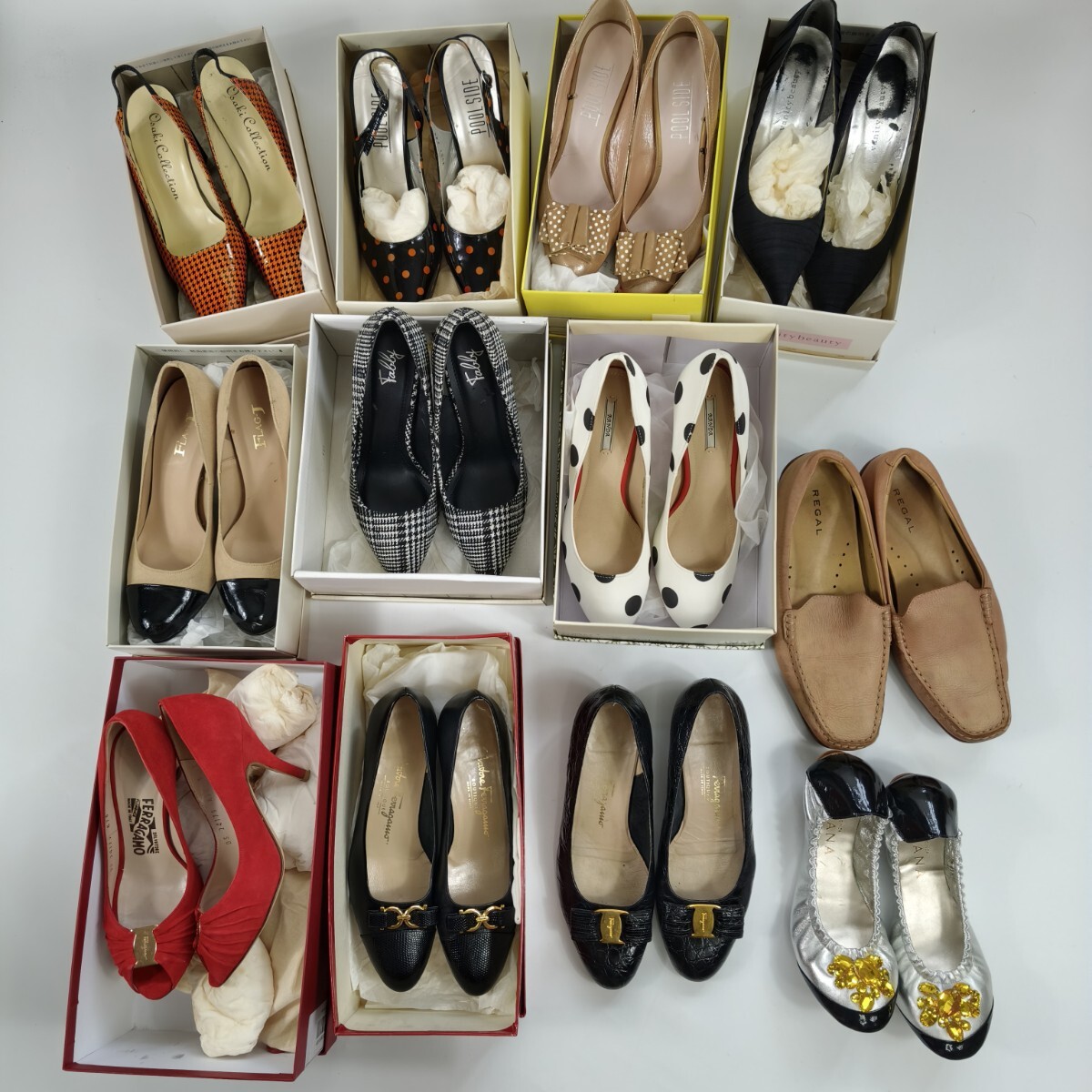 Ferragamo Salvatore フェラガモ パンプス フラットパンプス ハイヒール サンダル リーガル DIANA 靴 ヒール シューズ レザー まとめ 良品拍卖