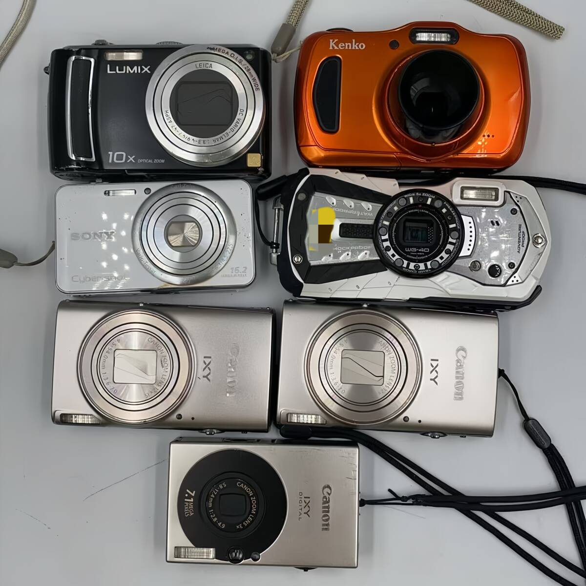★【1円スタ】Canon キャノン IXY650 PC2274 イクシー コンパクト PC1228/Panasonic/Sony等 デジタルカメラ 7台セット・現状品 まとめ売り拍卖