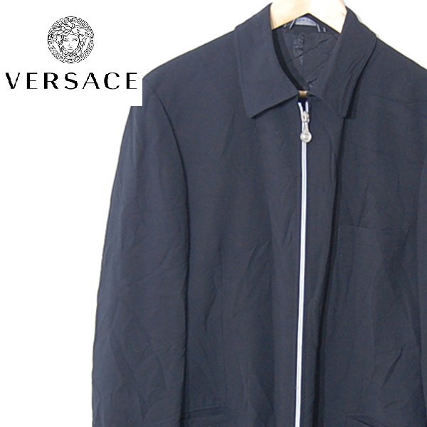 ヴェルサーチクラシックブイツーVERSACE CLASSIC V2■イタリア製 ジップアップ ジャケット ウール×レーヨン メンズ■46■ ※NK6601087拍卖