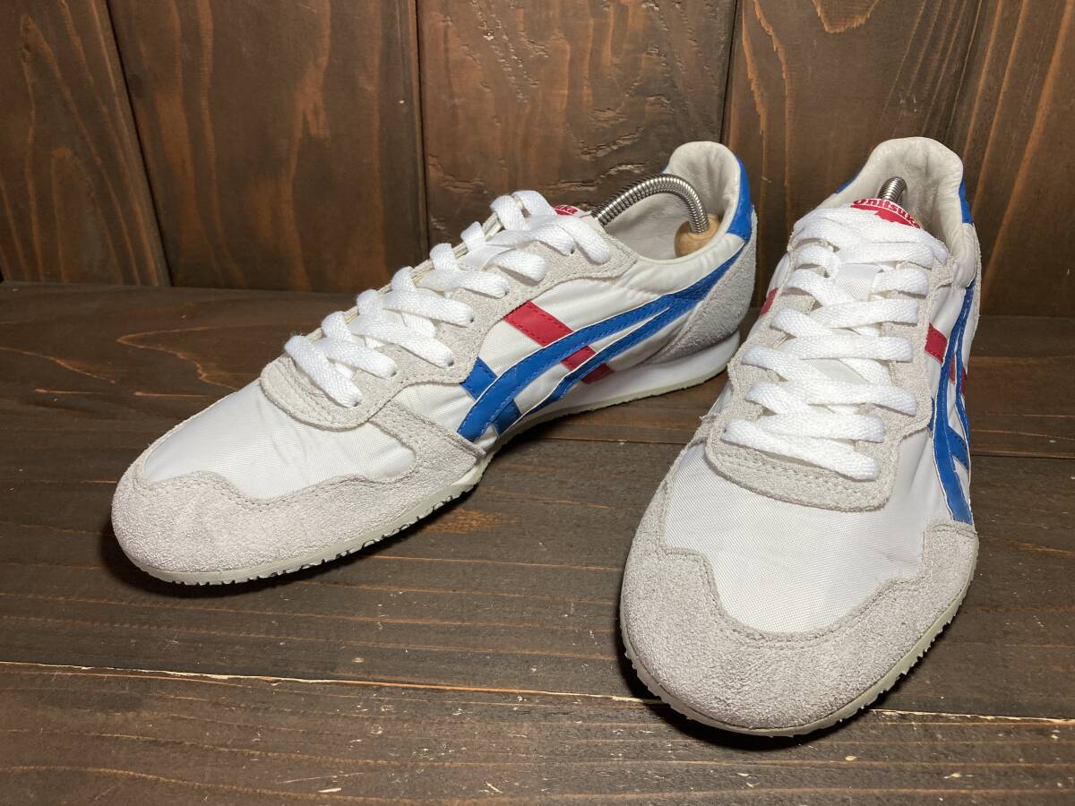 ★Onitsuka Tiger オニツカタイガー SERRANO セラーノ 白×青×赤 27.5cm 美品 Used 検 アシックス カリフォルニア メキシコ66 OCランナー拍卖