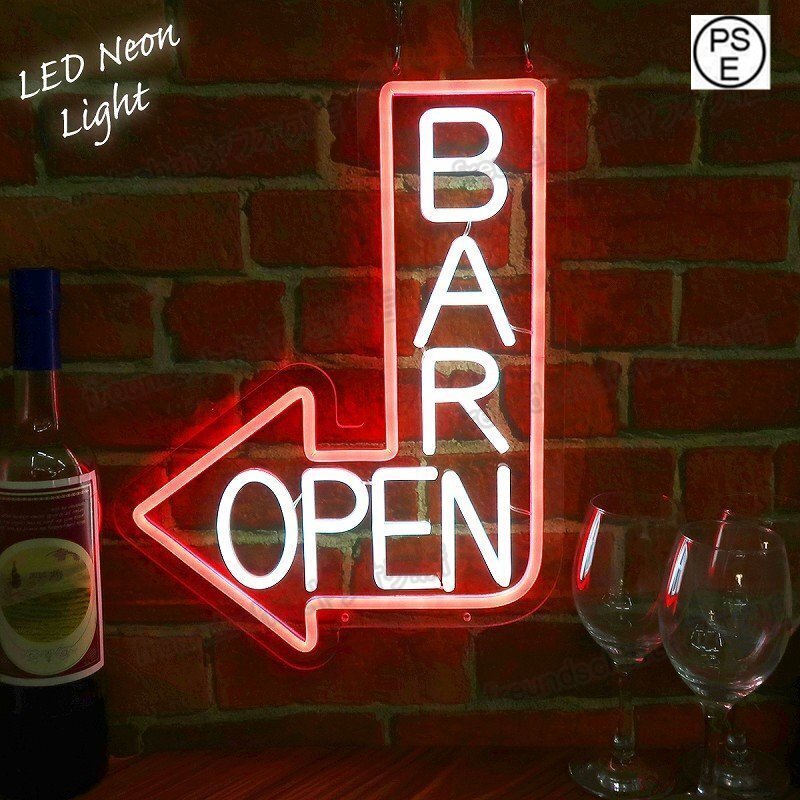 LEDネオンサイン ネオン管風 BAR バー 居酒屋 インテリア 壁掛け ライト LED ネオンサイン 看板 サインボード 光る看板 店舗用 zchw0448拍卖