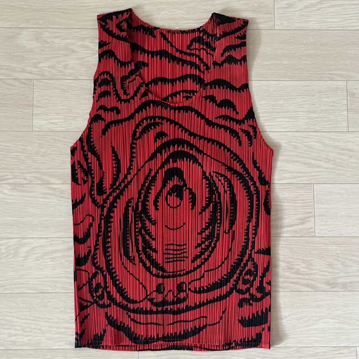 極美品 PLEATS PLEASE ISSEY MIYAKE プリーツプリーズ イッセイミヤケ ノースリーブ カットソー サイズ3 夏 女性 レディース PP83-JK528 美拍卖