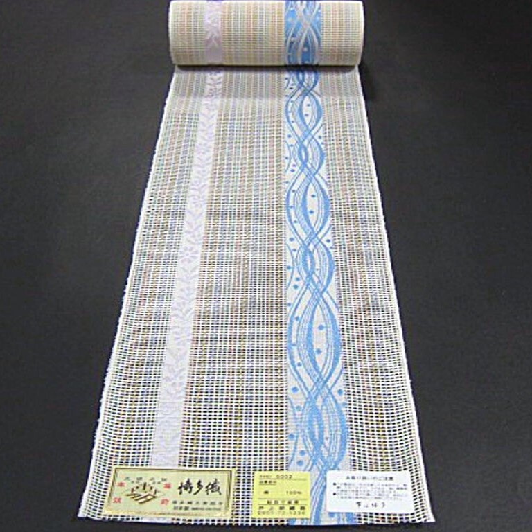 夏物 新品 正絹 本場筑前博多織 紗夏帯 四寸単帯 浴衣等にも!拍卖