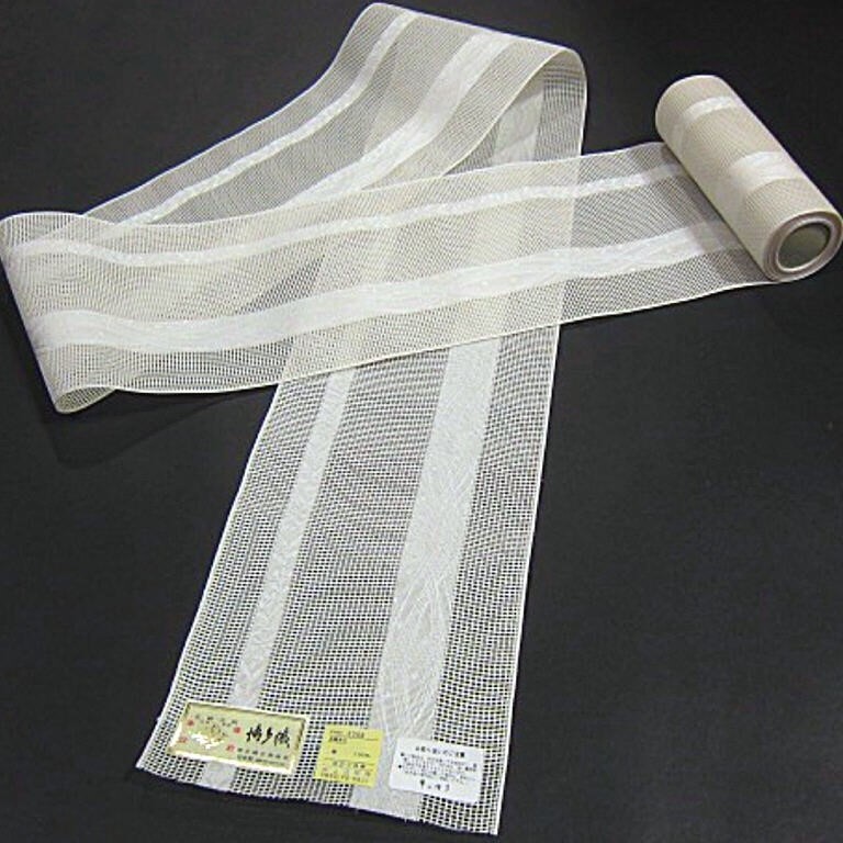 夏物 新品 正絹 本場筑前博多織 紗夏帯 四寸単帯 人気の白拍卖