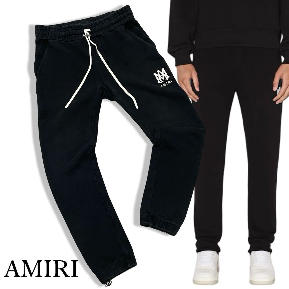 4 正規品 AMIRI アミリ SRIPXMJS003SSMSTH スウェット パンツ ジョガーパンツ ボトムス ブラック 48 メンズ アメリカ製拍卖