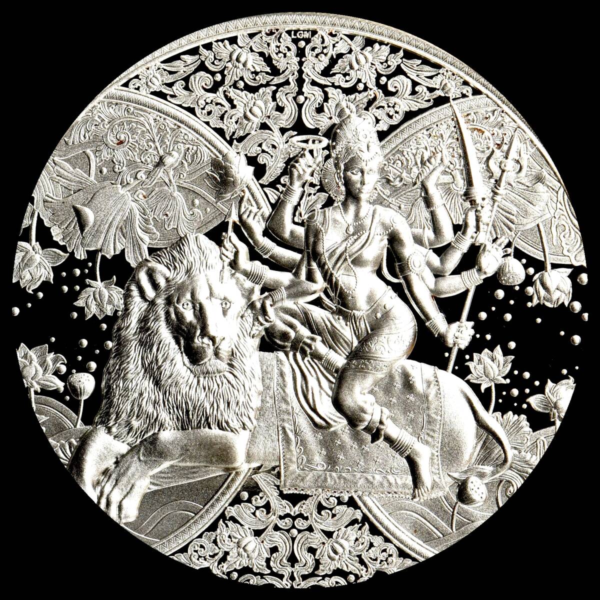 ★日終【PCGS MS70 ★P社TOP最高鑑定 超希少品 発行9999枚】2023 カメルーン 2000Fr銀貨 ヒンドゥー教の女神ドゥルガー【決済期限火曜日】拍卖