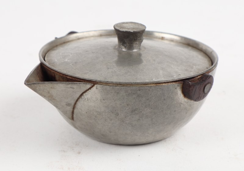 【氷】初だし 時代 煎茶道具 古錫 本錫製 唐木細工 宝瓶 寶瓶 急須 茶器 BJ321拍卖