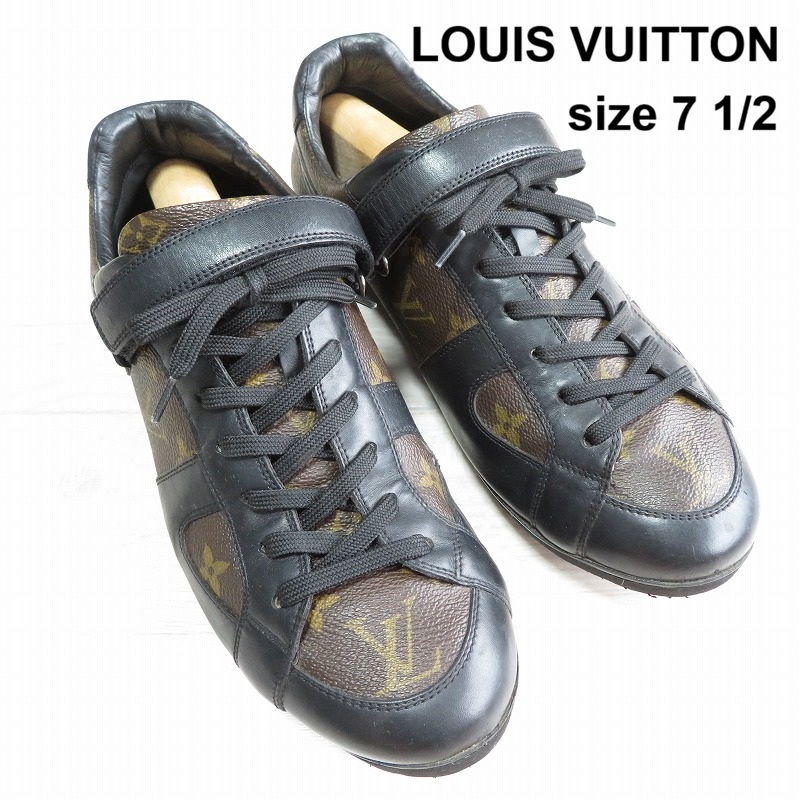 LOUIS VUITTON ルイヴィトン◆メンズ モノグラム スニーカー マカサー グローブ トロッターライン 靴 シューズ 7 1/2 (26.5cm) *MS0079 拍卖