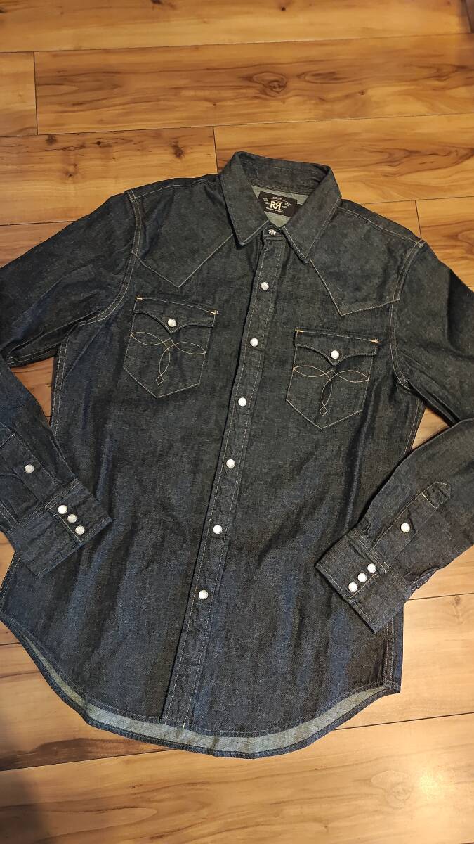 RRL RAW DENIM BUFFALO PEARL TALL SNAP WESTERN SHIRT拍卖