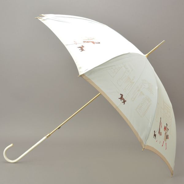 1円~ 美品 BURBERRY バーバリー 長傘 日傘 ホワイト ノバチェック ロンドン 散歩 雨傘 雨具 アンブレラ オーロラ企画 /080604-40/■k.b拍卖