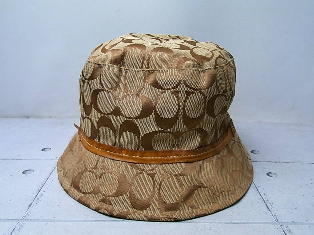 COACH/コーチ 帽子/ハット シグネチャー柄 サイズ:M/L USED拍卖