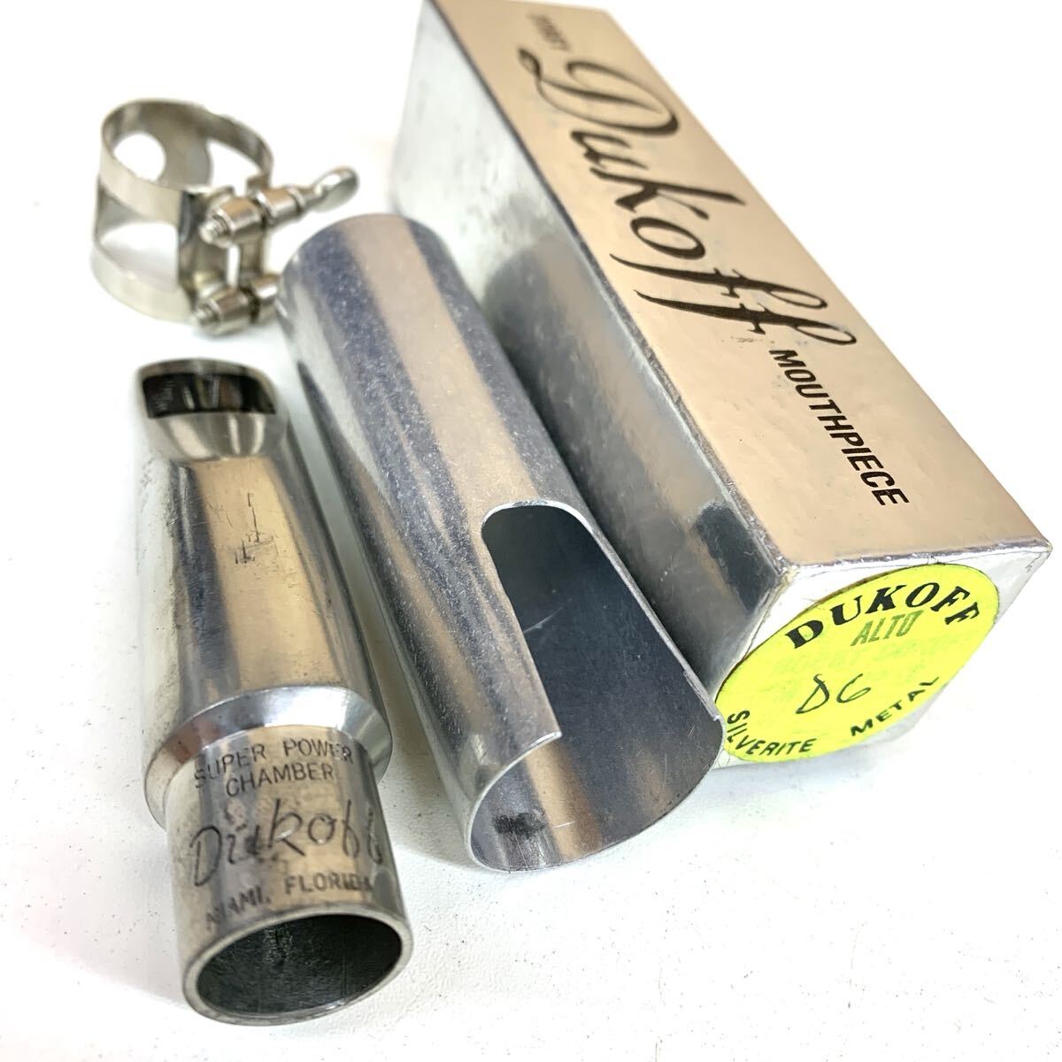 【A-1】 Bobby Dukoff Alto D6 Silverite Metal Mouthpiece Super Power Chamber アルトサックス用マウスピース メタルマウスピース 6222-2拍卖