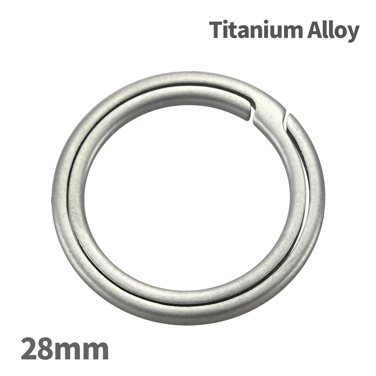 チタン合金製 キーリング 28mm 二重リング 丸型 薄型 キーホルダー カラビナ シルバーカラー MG0013拍卖