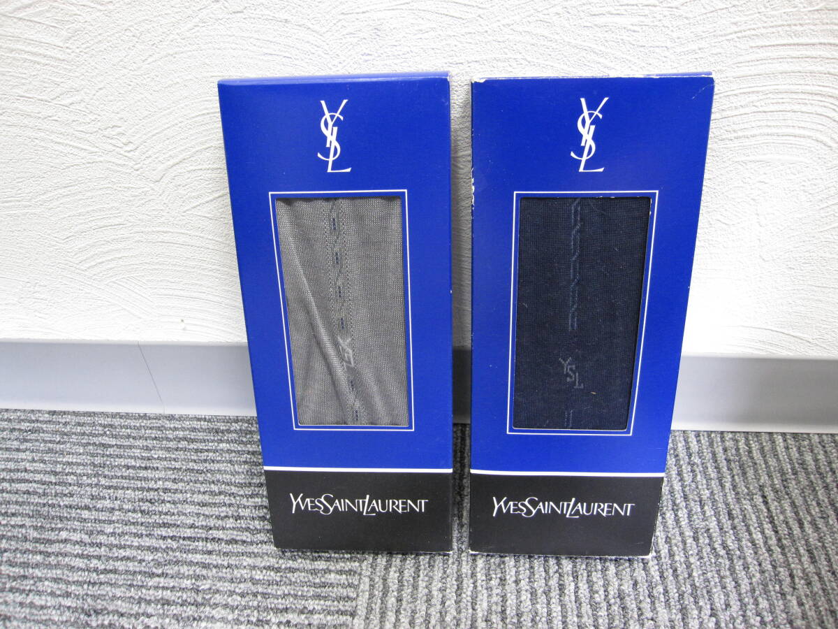 ★#18C 【長期保管】2足1セットで イヴ・サンローラン YVES SAINT LAURENT 靴下 サイズ25拍卖