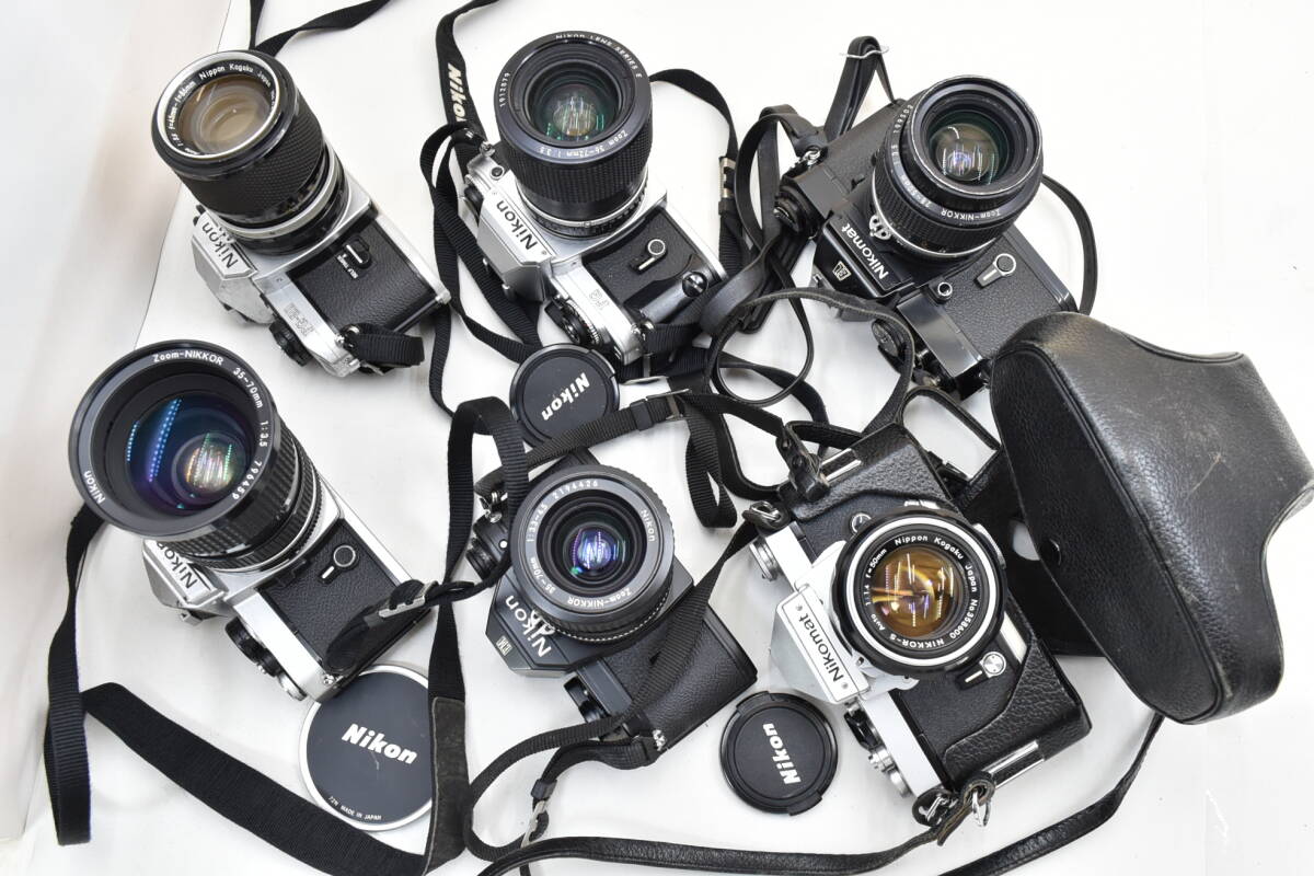 NIKON FE/NIKON EM/NIKON FG-20/NIKON FG/NIKON EL/レンズまとめて/一眼レフカメラ 光学機器拍卖