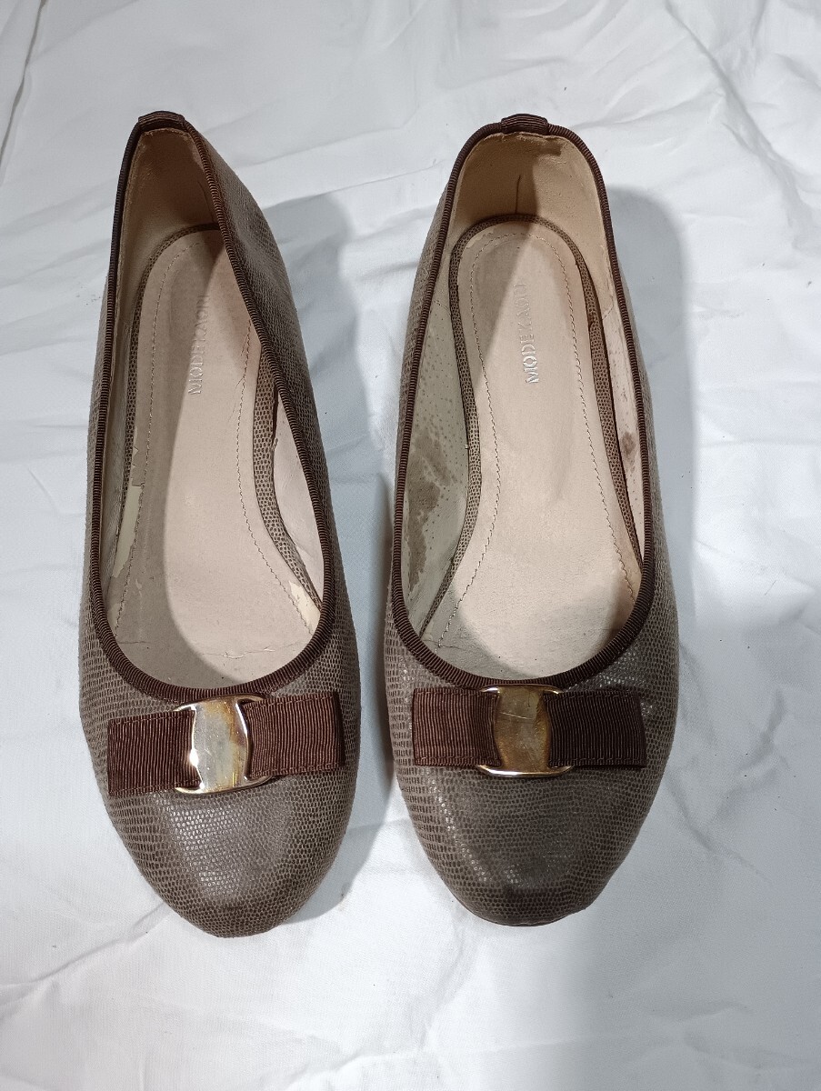 MODE KAORI フラットシューズ バレエシューズ ブラウン拍卖