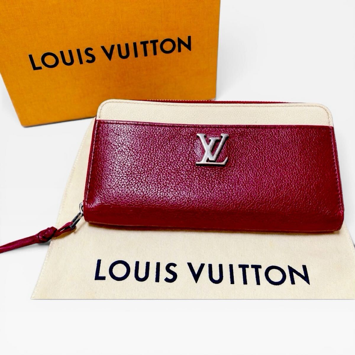 【極美品】LOUIS VUITTON ルイヴィトン 長財布 ジッピーウォレット ラウンドファスナー ロックミー バイカラー 箱付き 1円スタート 拍卖