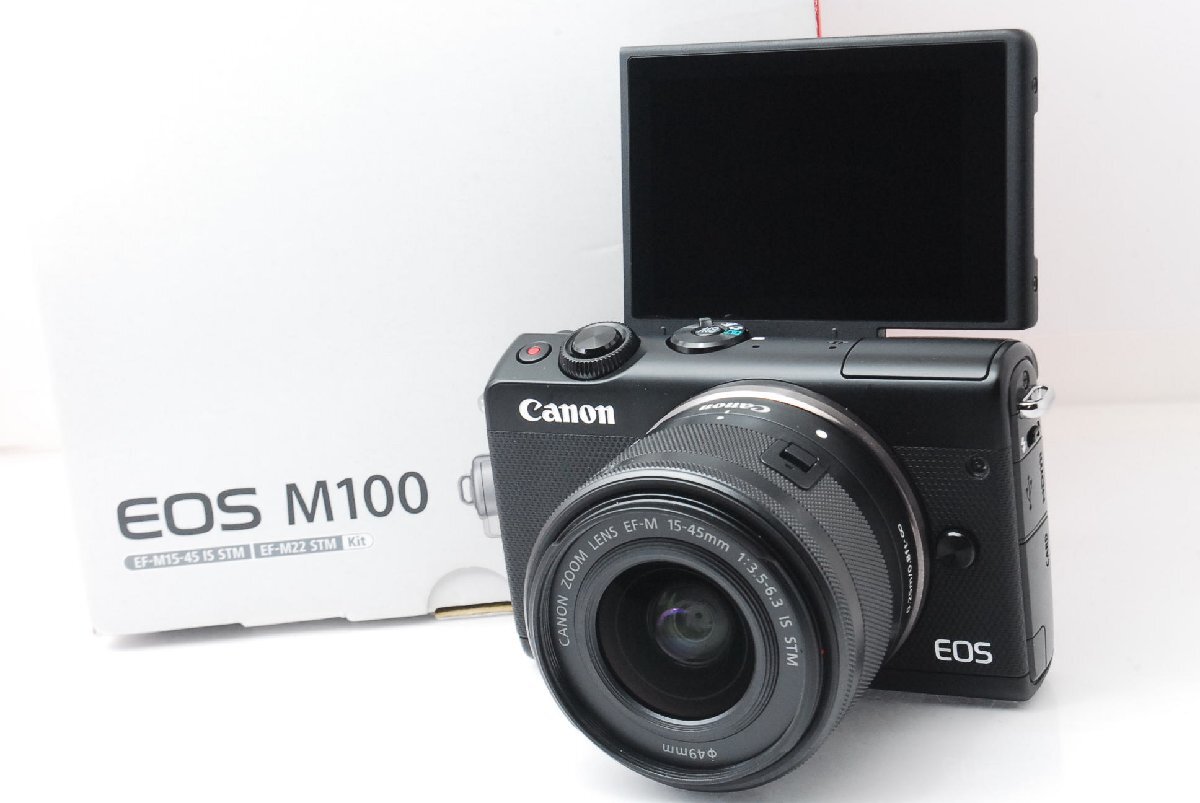 【美品】Canon キヤノン EOS M100 ブラック レンズキット m000020拍卖