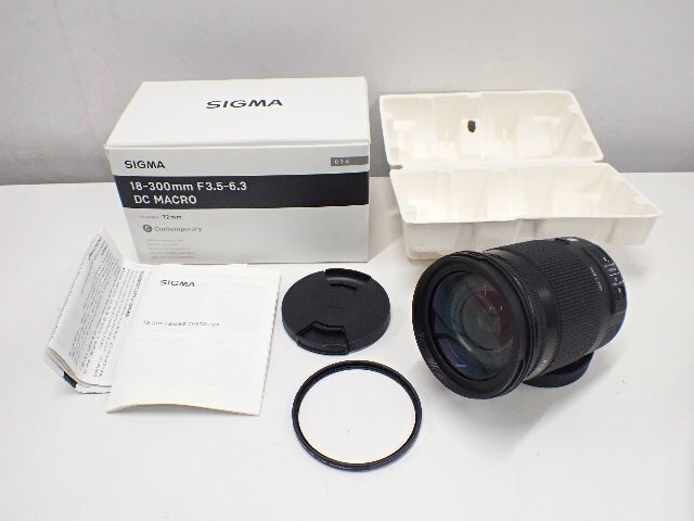 SIGMA シグマ 014 18-300mm F3.5-6.3 DC MACRO ズームレンズ 元箱/説明書付き Canonマウント £ 761B5-3拍卖