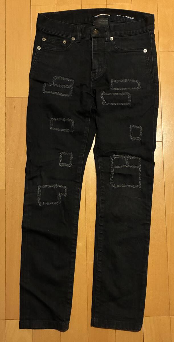 SAINT LAURENT Paris サンローランパリ リペア加工 デニム ジーンズ イタリア製 スキニーパンツ スキニーデニム ダークウェア darkwear拍卖