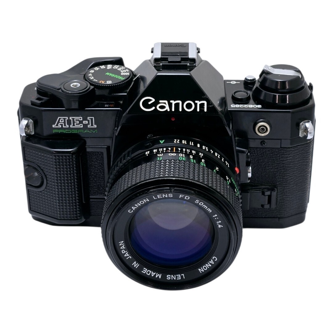 【整備済/保証付】Canon AE-1 PROGRAM NEW FD 50mm F1.4 ブラック ボディ レンズセット フィルム一眼 film camera #3082285拍卖