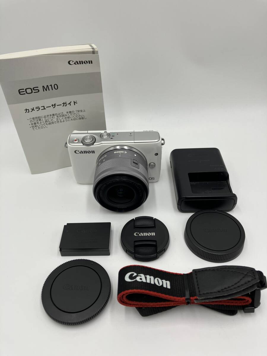 【動作確認済】Canon EOS M10 EF-M 15-45mm IS STM 標準ズームレンズキット ホワイト拍卖