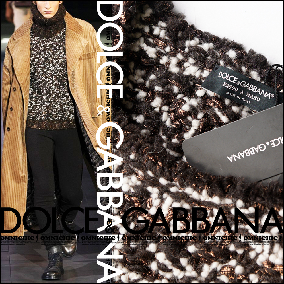 56万コレクションモデル■新品正規品【DOLCE&GABBANA】ハンドメイド/アルパカ混ウール/肉厚マーブル霜降りニット46/DGドルチェガッバーナ拍卖