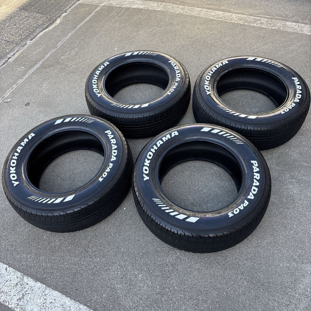 YOKOHAMA PARADA PA03 215/65R16 109/107Sホワイトレター 4本セット中古品拍卖