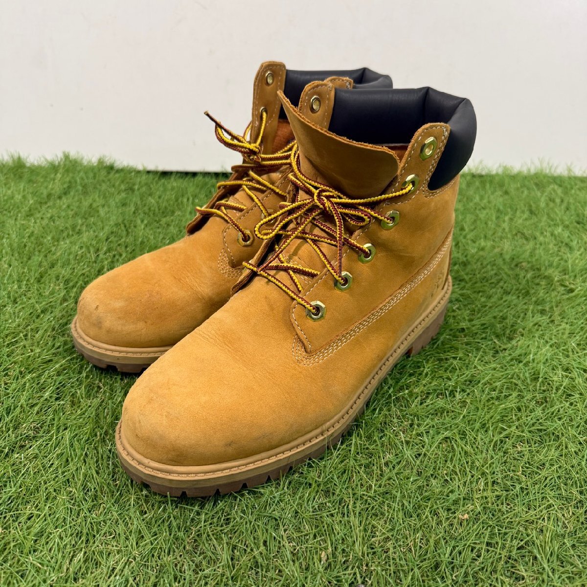 【中古品】『Y6-021』 プレミアムイエローブーツ ティンバーランド Timberland 6 プリマロフト BOYS 24cm アウトドア拍卖