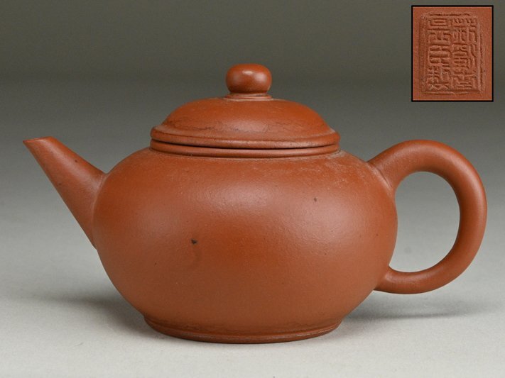 【 荊渓南孟臣製 款 紫砂壷 y062106 】中國 唐物 宜興紫砂 煎茶道具 茶器 茶具 朱泥 急須拍卖
