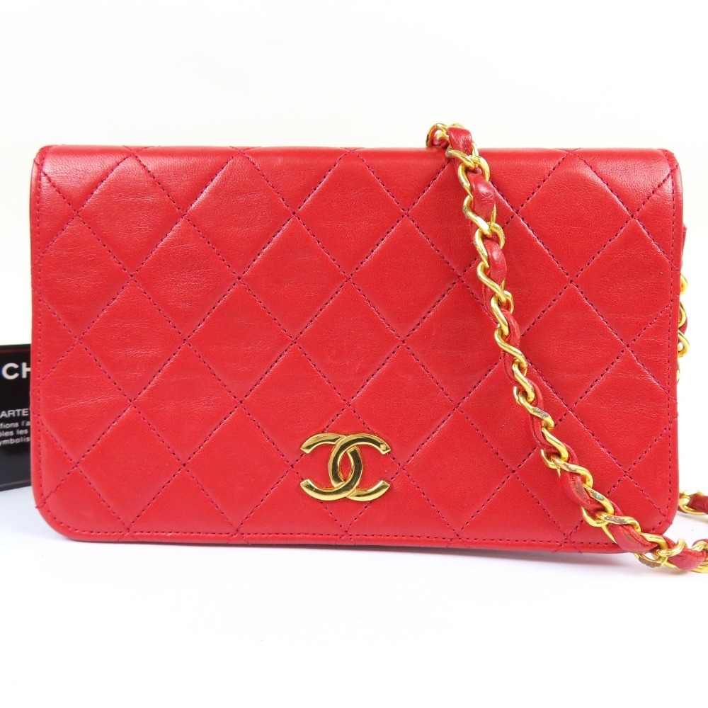 208505★1円スタート CHANEL シャネル 外極美品 マトラッセ ココマーク プッシュロック チェーンショルダーバッグ ヴィンテージ ラムスキン拍卖
