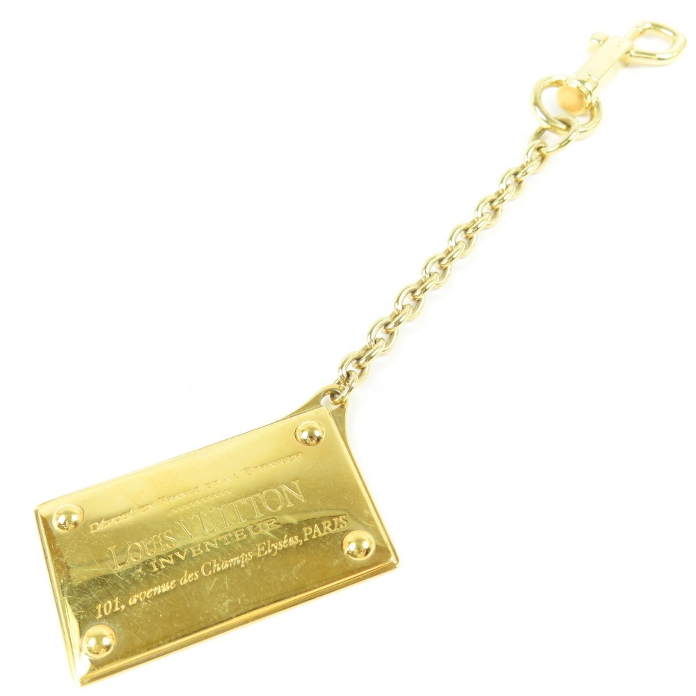 208500★1円スタート★LOUIS VUITTON ルイヴィトン 美品 ポルト クレ アバントゥール ロゴ バッグチャーム キーホルダー メタル ゴールド拍卖