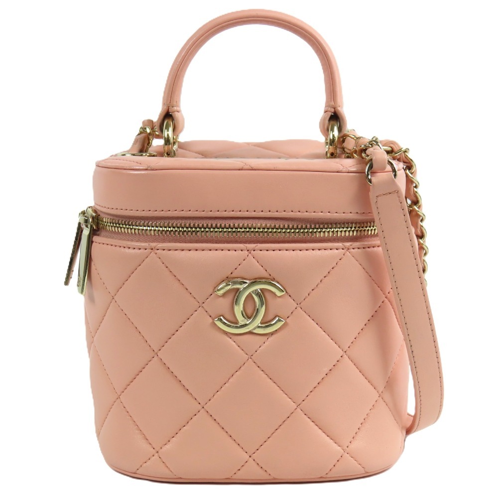 208412★1円スタート★CHANEL シャネル 中極美品 バニティバッグ トレンディCC ココマーク マトラッセ 2WAY チェーンショルダーバッグ拍卖
