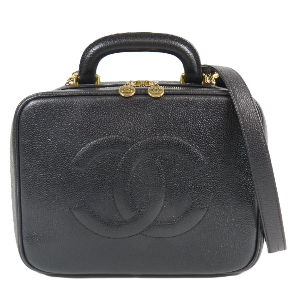 208425★1円スタート★CHANEL シャネル 極美品 バニティバッグ ココマーク 2WAY ショルダーバッグ ヴィンテージ ハンドバッグ ブラック拍卖