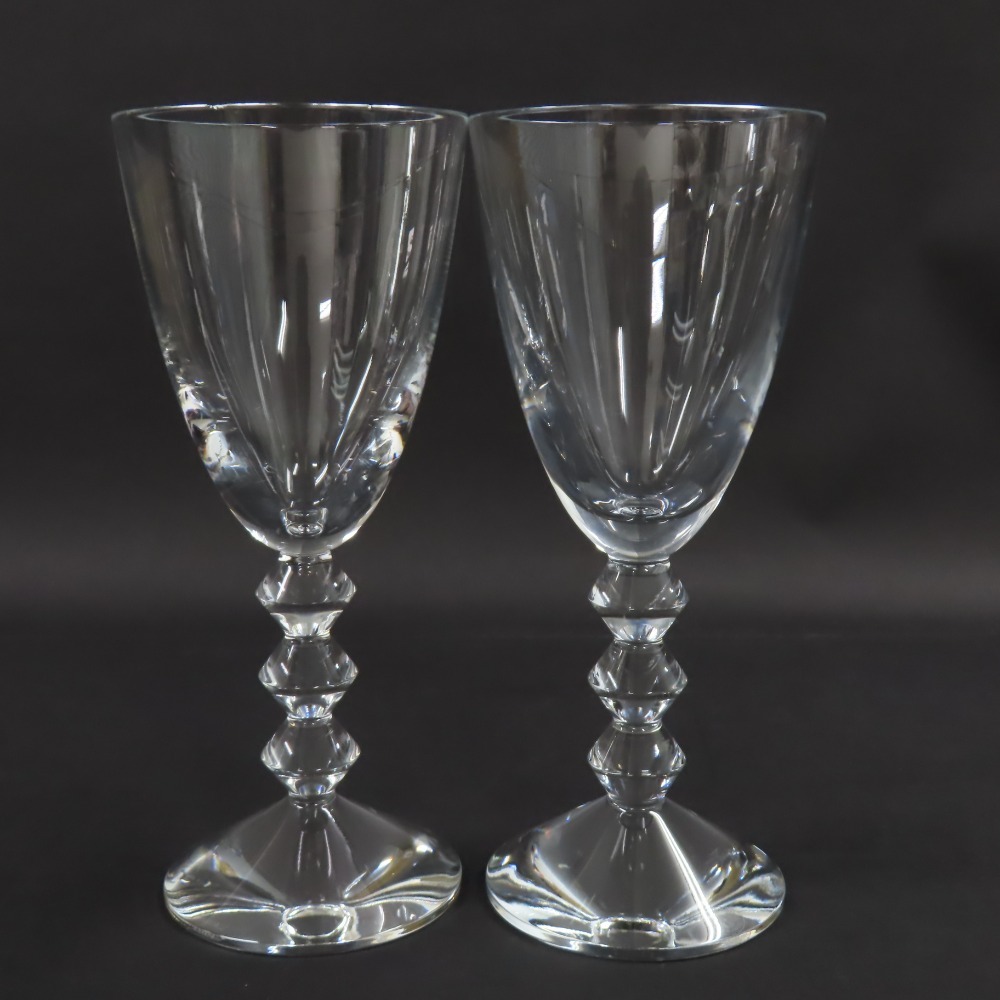 208491★1円スタート★Baccarat バカラ 新品同様美品 ベガ ワイングラス ペア 2客 セット コップ 食器 クリスタル クリア拍卖