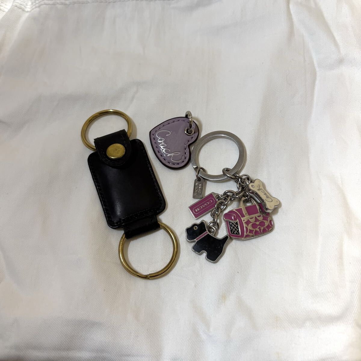 3点 COACH コーチ ドッグ 犬 ハート キーホルダー バッグチャーム まとめ拍卖