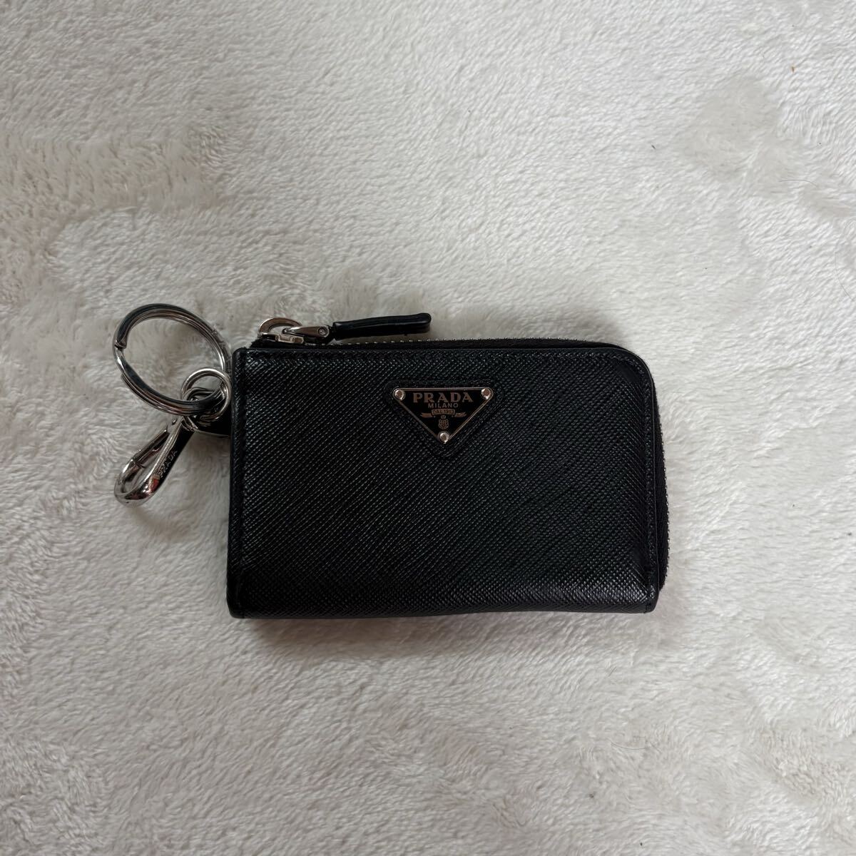 美品 PRADA 三角ロゴ サフィアーノレザー 2TT085 コインケース拍卖