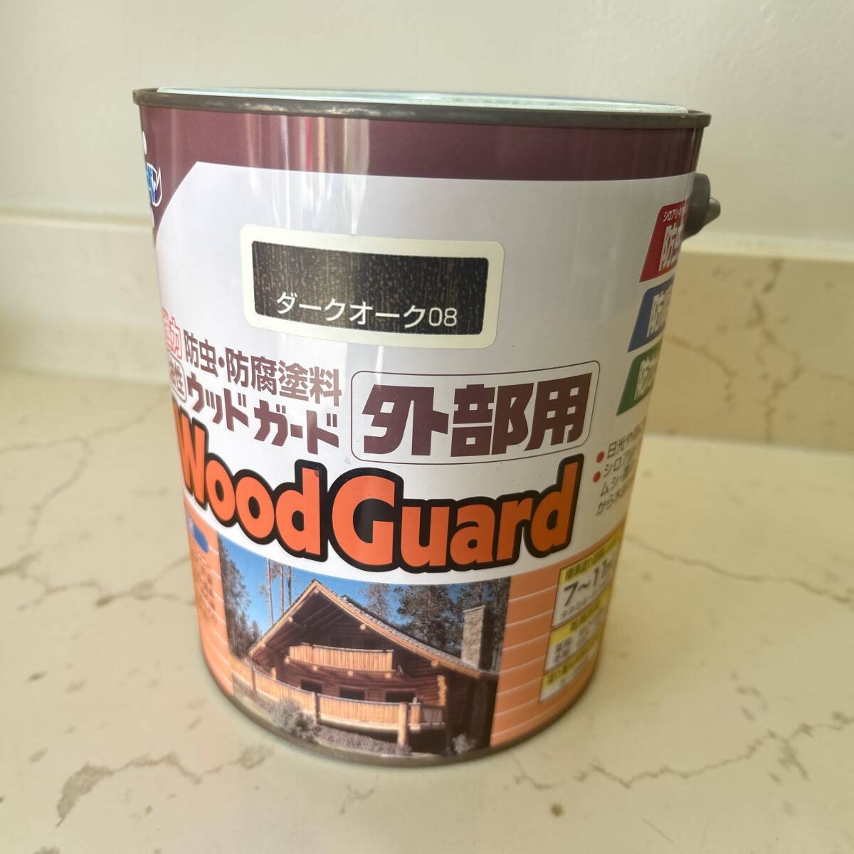 【新品未使用】Wood Guard 外部用 木部保護塗料 ダークオーク08 1.6L 防虫 防腐 防カビ ウッドガード拍卖