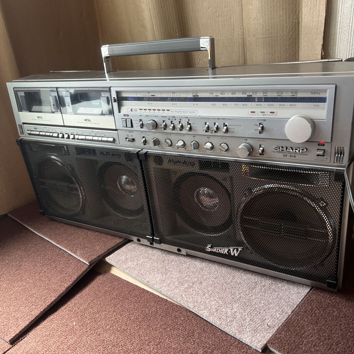 SHARP GF-919 THE SEARCHER-W ラジカセ シャープ ザ・サーチャー 音出し 動作確認済み 昭和レトロ拍卖