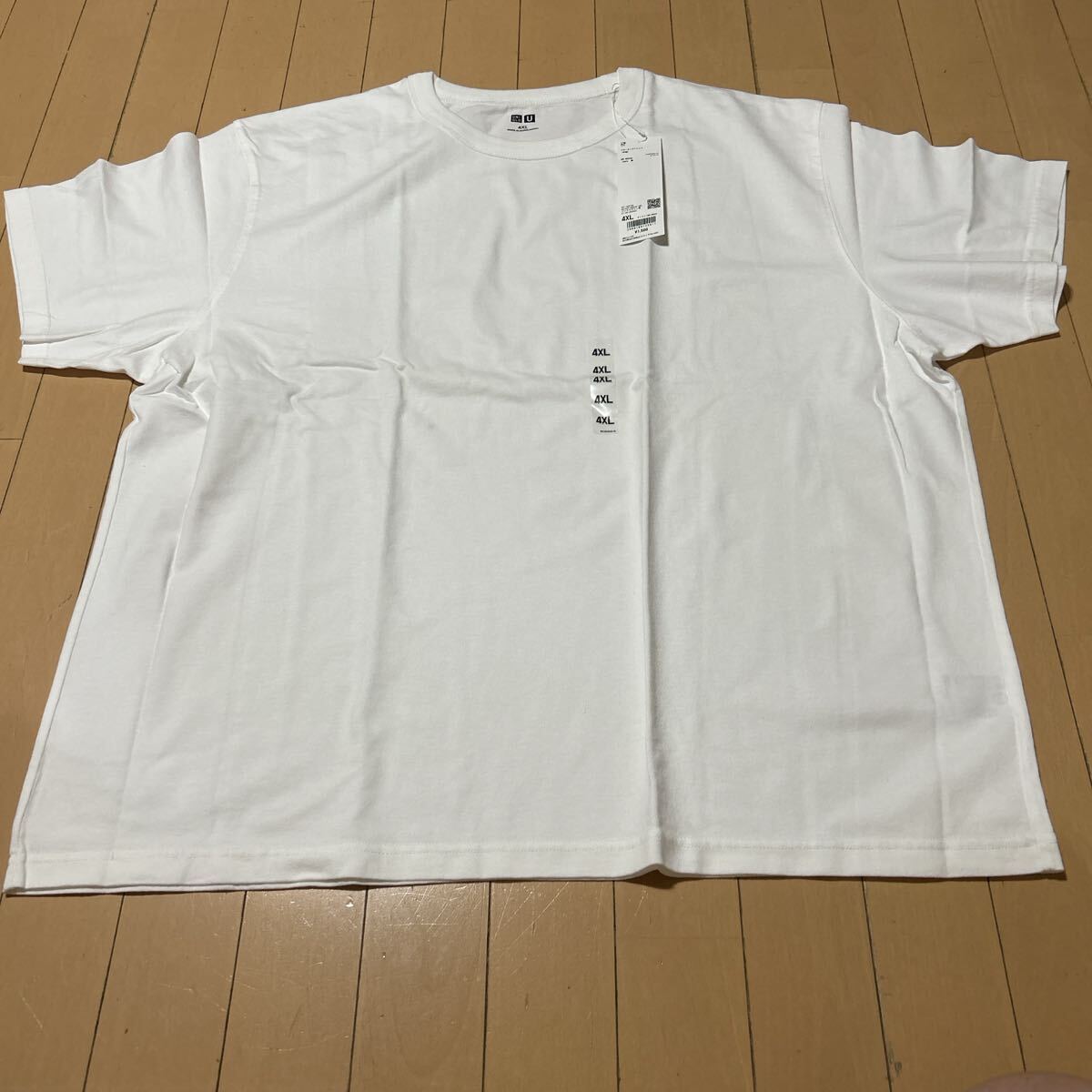 新品未使用ユニクロユーUNIQLO UクルーネックTシャツ4XL白メンズ拍卖