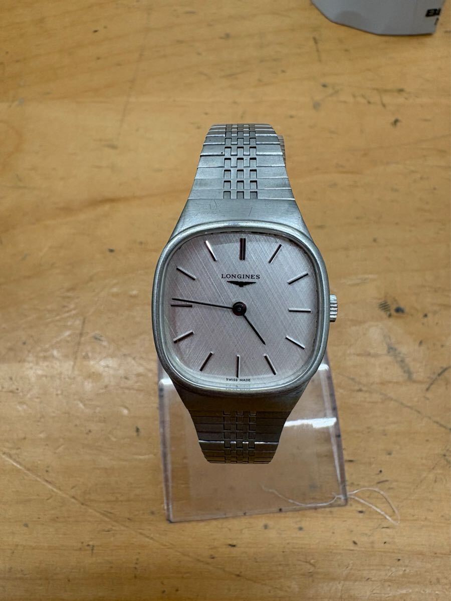 【f992】美品 ロンジン LONGINES 17865809 手巻き アナログ ドレスウォッチ シルバー トノー ヘアライン シルバー文字盤 WATCH SILVER拍卖