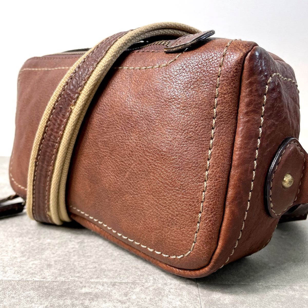 入手困難/美品◎ 土屋鞄製造所 ツチヤカバン トーンオイルヌメ ボディポシェット ショルダー レザー ブラウン ボディバッグ メンズ拍卖
