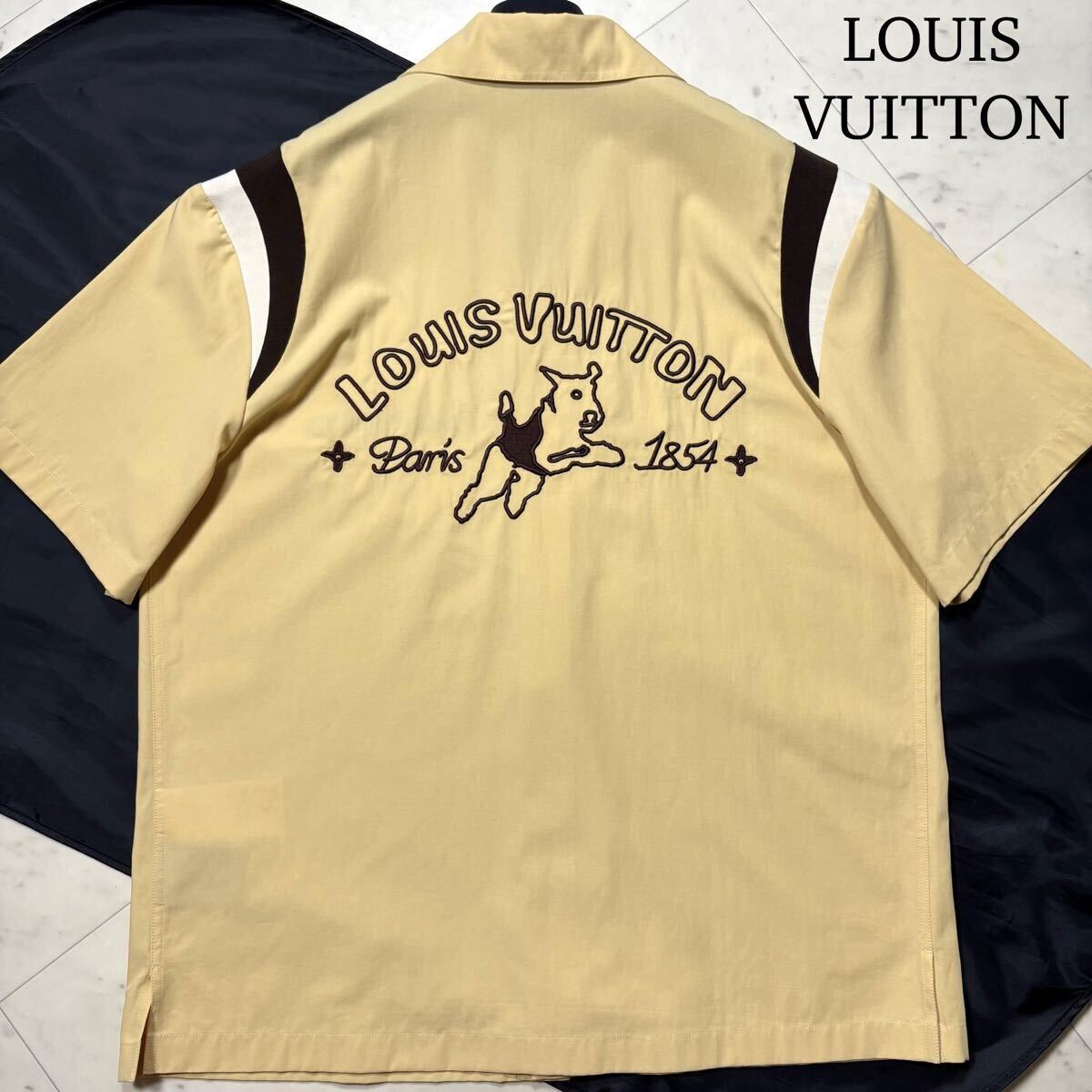 極美品/Lサイズ★ LOUIS VUITTON ルイヴィトン 2024SS タイラー・ザ・クリエイターコラボ LVジャンピングドッグ ボーリングシャツ メンズ拍卖