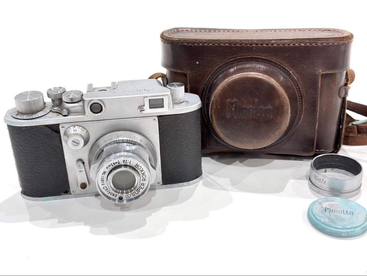 ミノルタ Minolta-35 C.K.S chiyoko SUPER ROKKOR 1:2.8 f=45mm レンジファインダー フィルムカメラ ケース付 動作未確認 拍卖